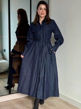 NWT ZW COLLECTION BELTED DENIM DRESS XS 5216